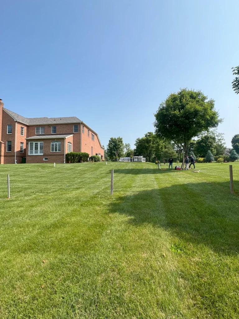 Front view of the backyard before construction – Landscaping and Hardscaping in Silver Spring, MD