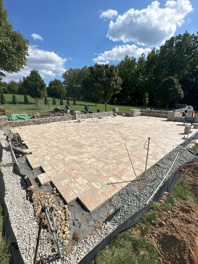 Concrete work around patio edges – Landscaping and Hardscaping in Silver Spring, MD