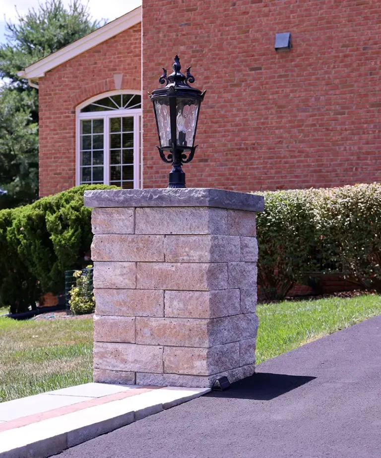 Pillar Entrance Design with Lighting – Silver Spring Patio Project